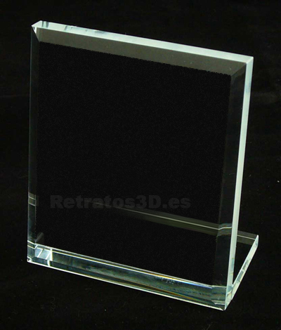 Placa cristal angulo alto para fotos grabadas Placa de cristal tipo angulo alto para fotos grabadas.